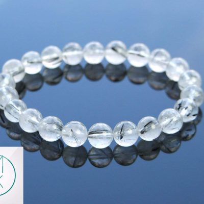 Rutilated Quartz Natural Gemstone Bracelet 6-9'' Elasticated Michael's UK Jewellery