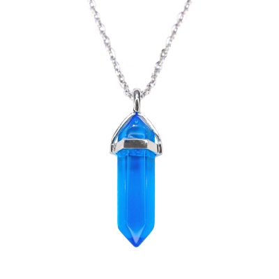 Gemstone Necklace Sapphire Glass Natural Point Pendant beads mouse