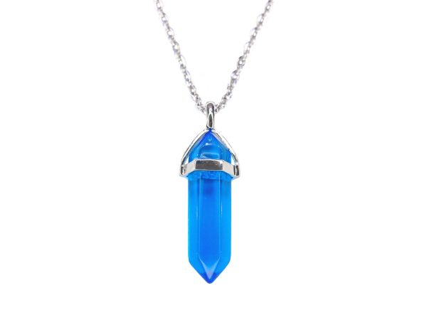 Gemstone Necklace Sapphire Glass Natural Point Pendant beads mouse