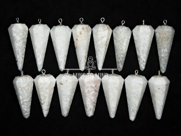 Scolecite Gemstone Pendulum for Dowsing Divination Wicca Mine TO Mind