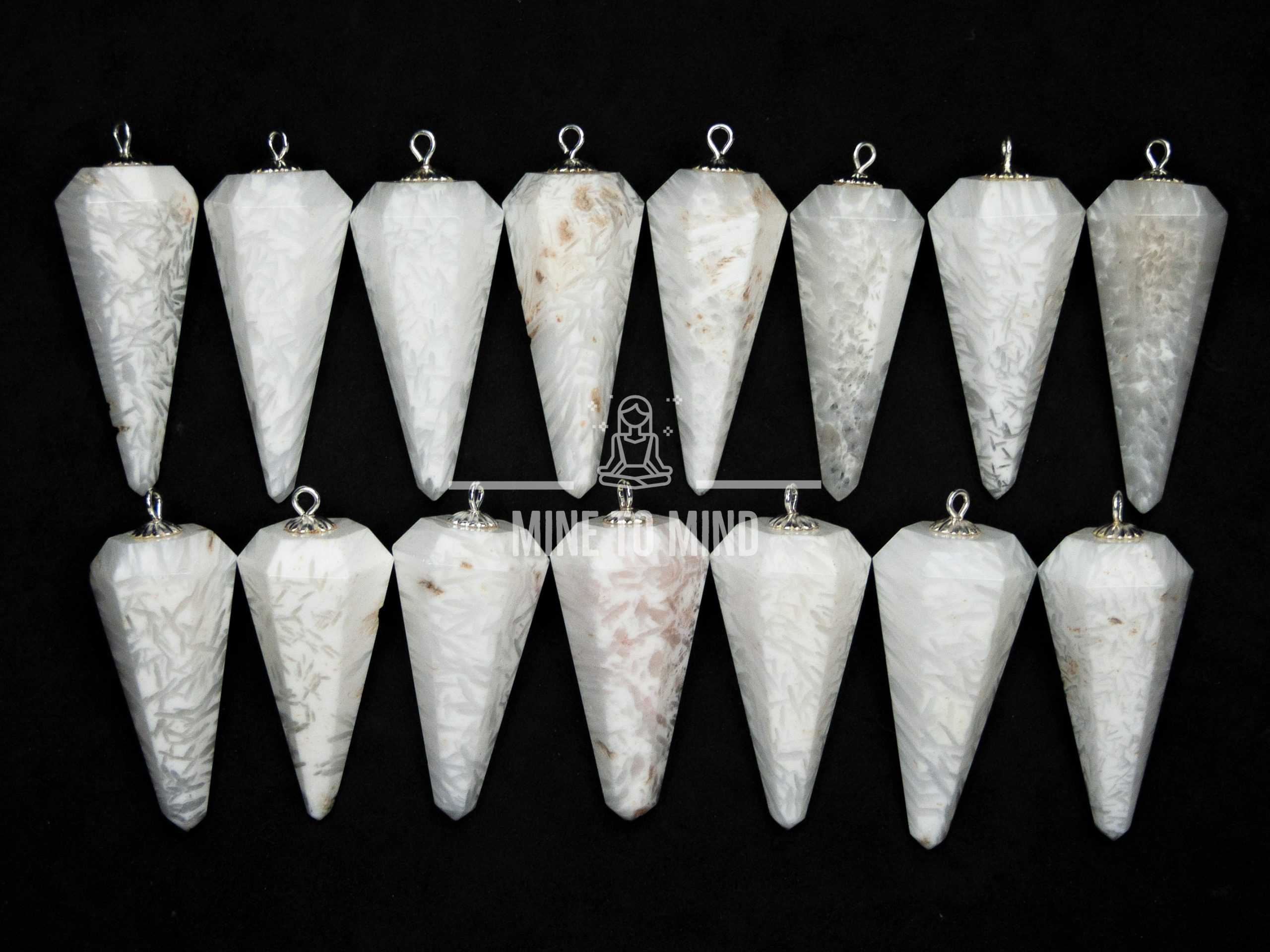 Scolecite Gemstone Pendulum for Dowsing Divination Wicca Mine TO Mind