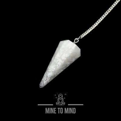 Scolecite Gemstone Pendulum for Dowsing Divination Wicca Mine TO Mind