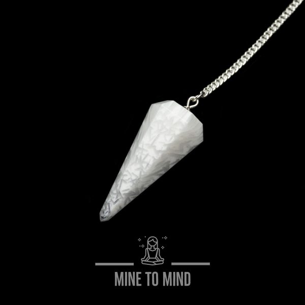 Scolecite Gemstone Pendulum for Dowsing Divination Wicca Mine TO Mind