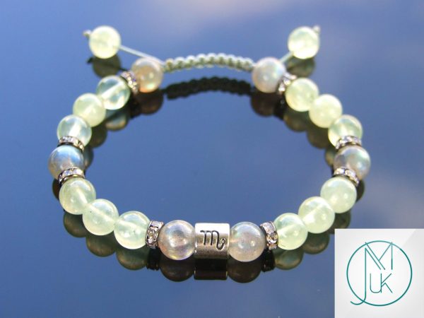 Scorpio Fire Labradorite Prehnite Birthstone Bracelet 6-9'' Macrame Michael's UK Jewellery