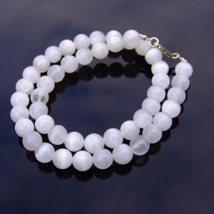 Selenite Gemstone Necklace beads mouse min to mind