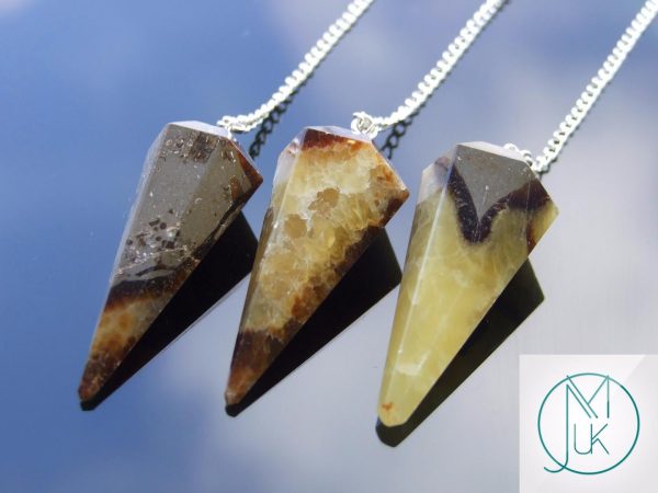 Septarian Pendulum Natural Gemstone for Dowsing Scrying Divination Meditation Michael's UK Jewellery