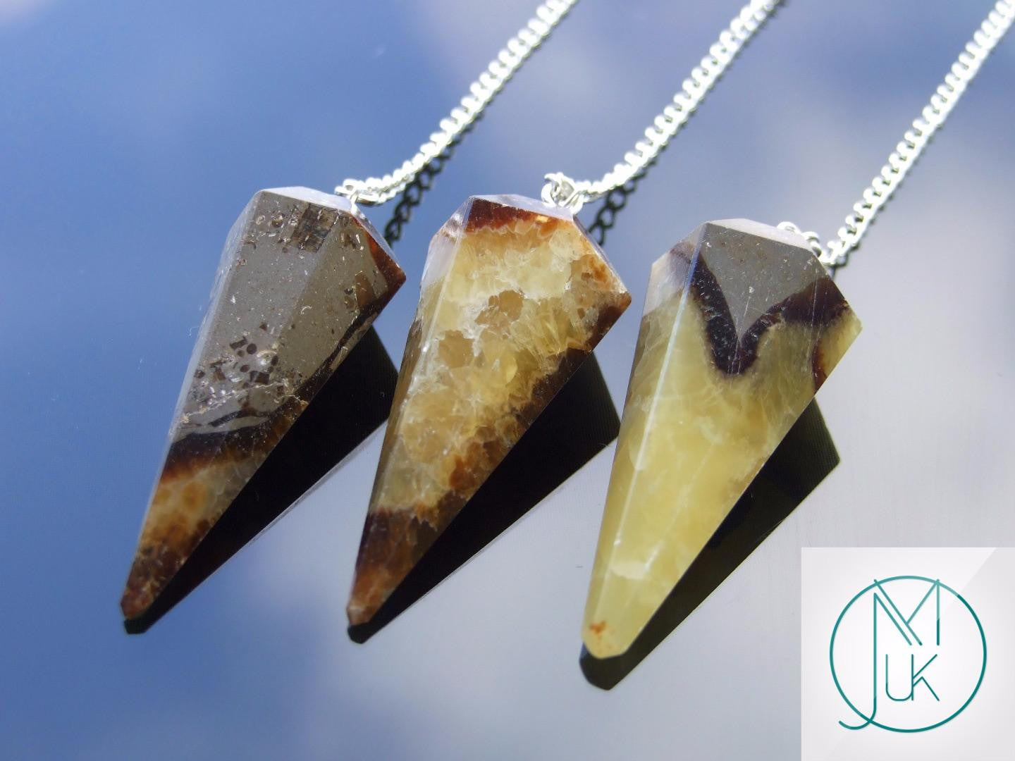 Septarian Pendulum Natural Gemstone for Dowsing Scrying Divination Meditation Michael's UK Jewellery