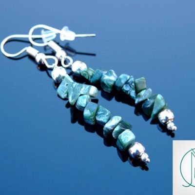 Seraphinite Natural Gemstone Chip Drop Earrings Michael's UK Jewellery