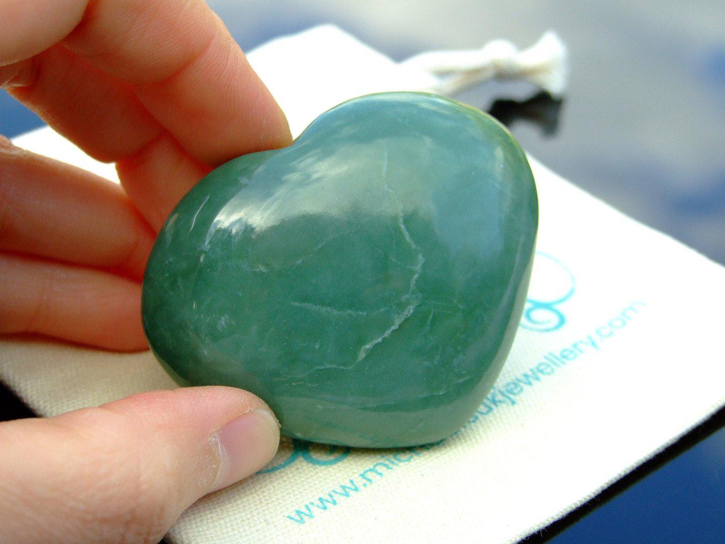 Serpentine Carved Heart Natural Gemstone Michael's UK Jewellery