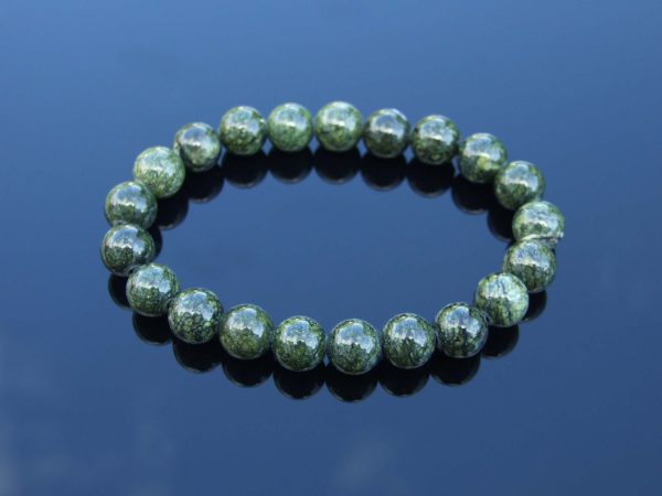 Serpentine Natural Gemstone Bracelet 6-9'' Elasticated Michael's UK Jewellery