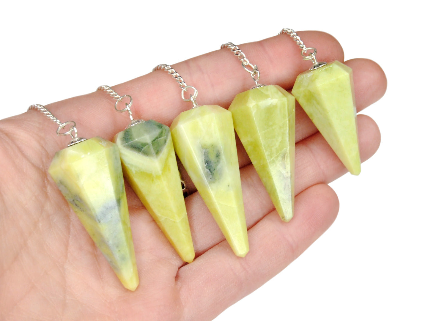 Serpentine Natural Gemstone Point Pendulum Michael's UK Jewellery