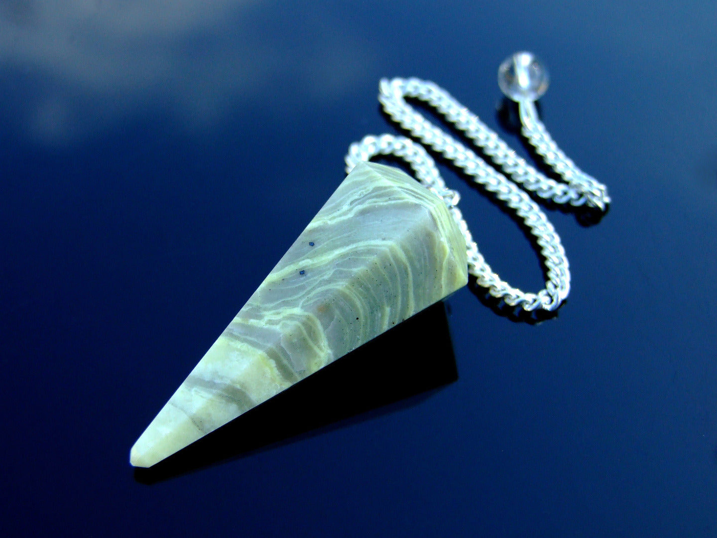 Serpentine Natural Gemstone Point Pendulum Michael's UK Jewellery