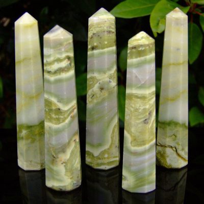 Serpentine Tower Polished Natural Gemstone Crystal Obelisk Michael's UK Jewellery