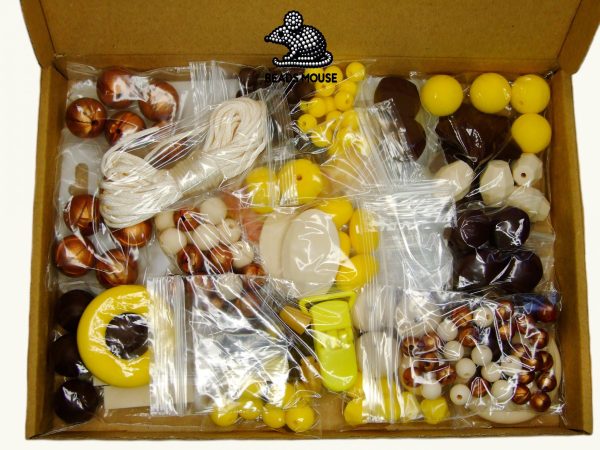 Silicone Teething Beads Set African Sunset Over 160 Beads beads mouse
