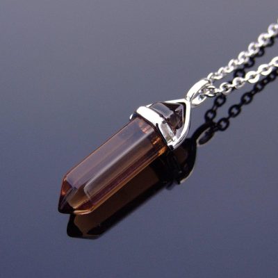 Smoky Quartz Natural Crystal Point Pendant Gemstone Necklace Michael's UK Jewellery