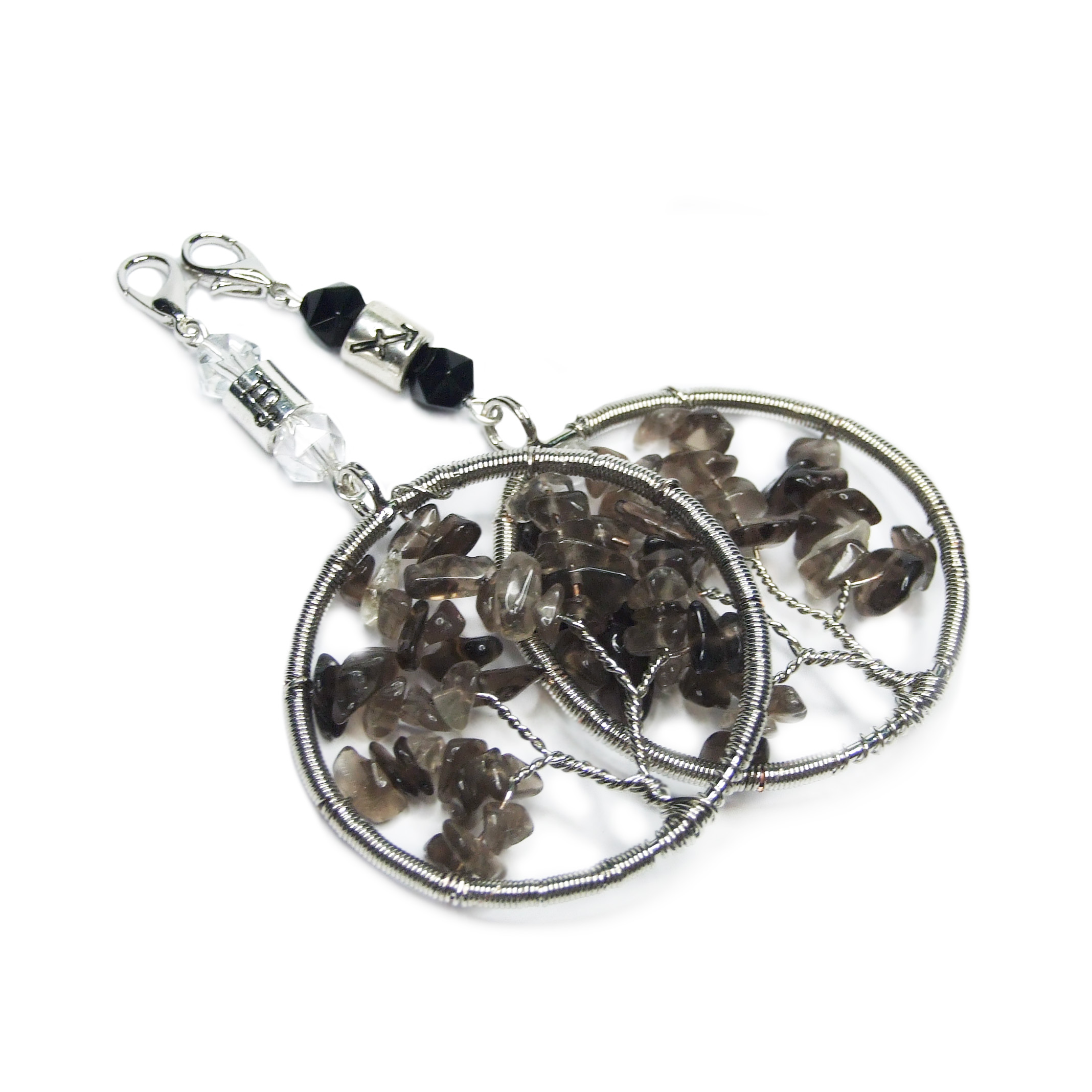 Smoky Quartz Tree Of Life Natural Gemstone Pendant mine to mind beadsmouse.co.uk