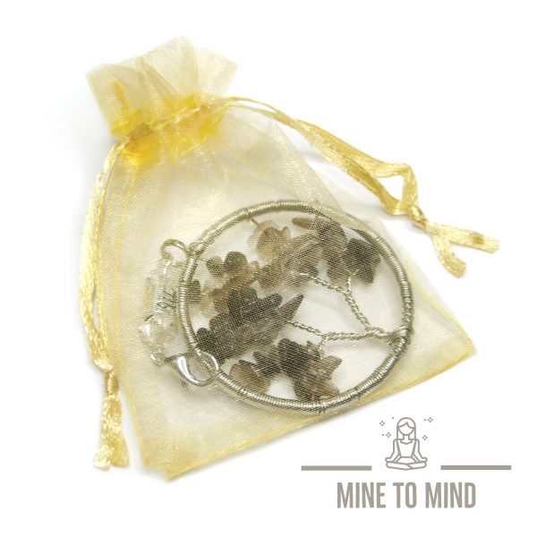 Smoky Quartz Keychain Tree Of Life Natural Gemstone Pendant  - Image 5
