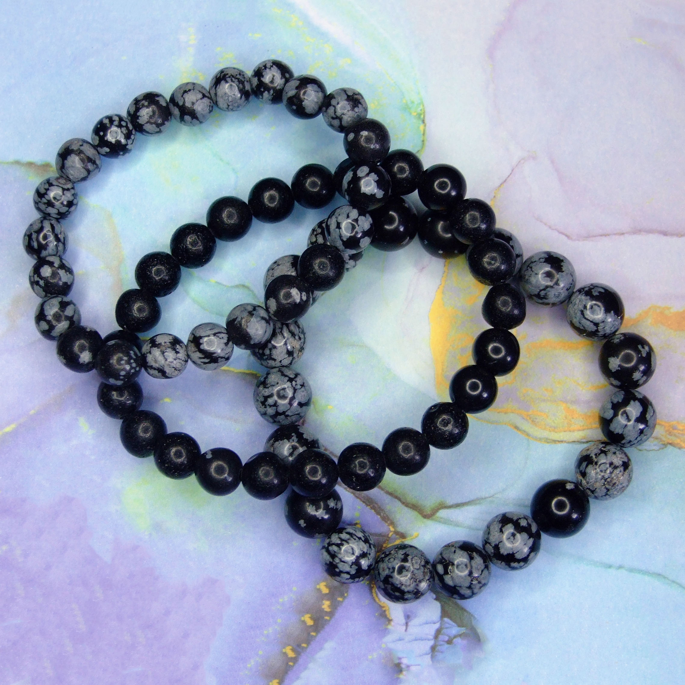 Snowflake Obsidian Bracelets CLEARANCE 01