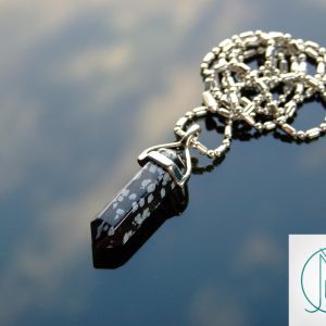 Snowflake Obsidian Natural Crystal Point Pendant Gemstone Necklace Michael's UK Jewellery