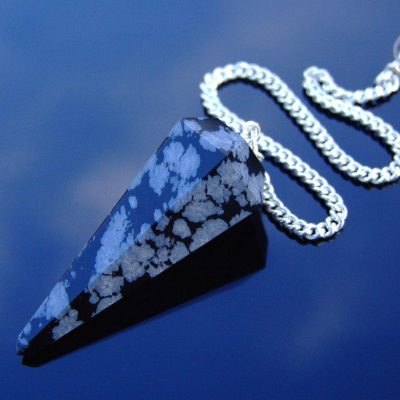 Snowflake Obsidian Pendulum Natural Gemstone for Dowsing Scrying Divination Meditation Michael's UK Jewellery