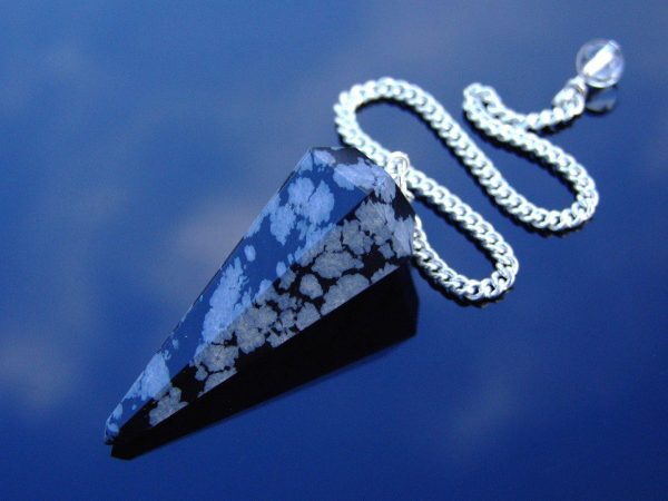 Snowflake Obsidian Pendulum Natural Gemstone for Dowsing Scrying Divination Meditation Michael's UK Jewellery