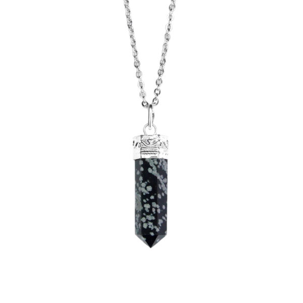 Snowflake Osbidian Hexagonal Point Pendant minetomind 01