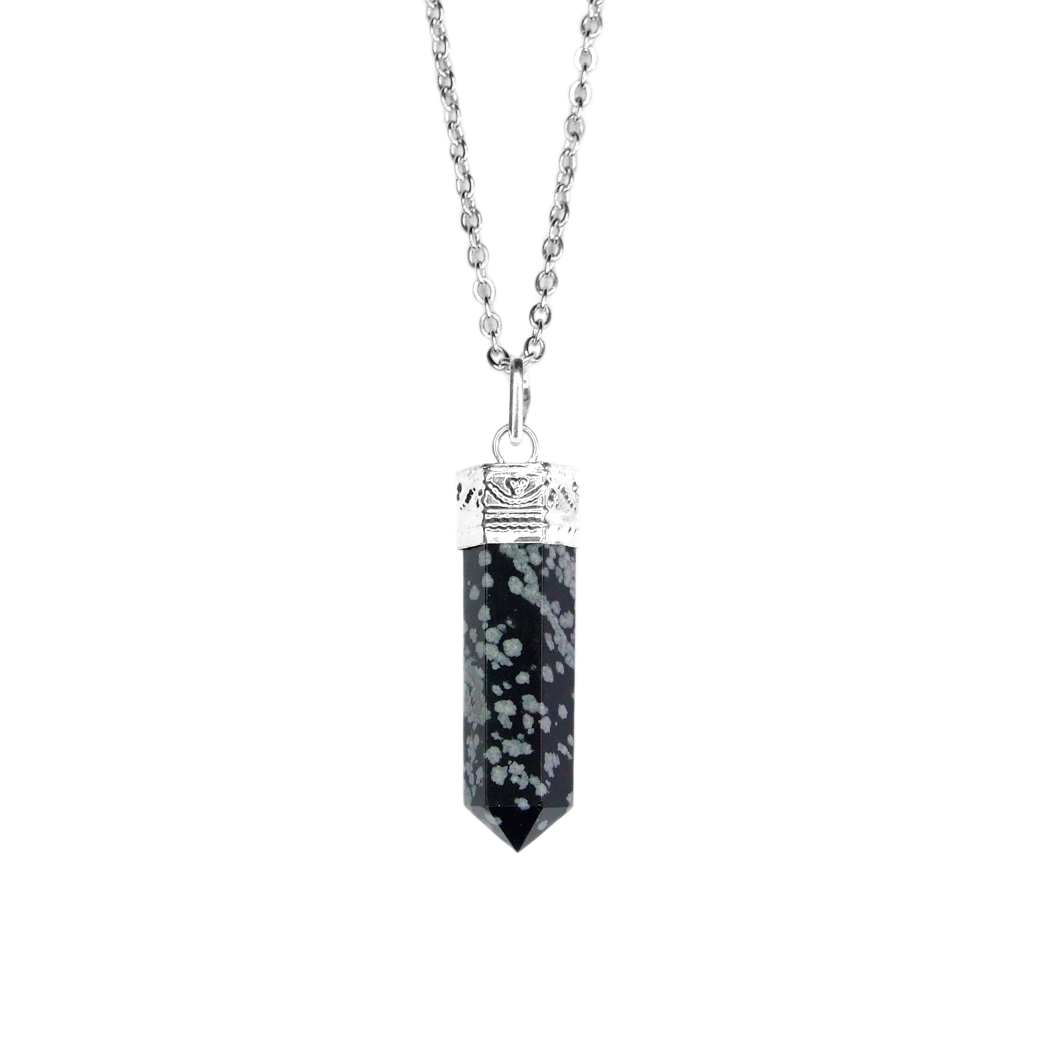 Snowflake Osbidian Hexagonal Point Pendant minetomind 01