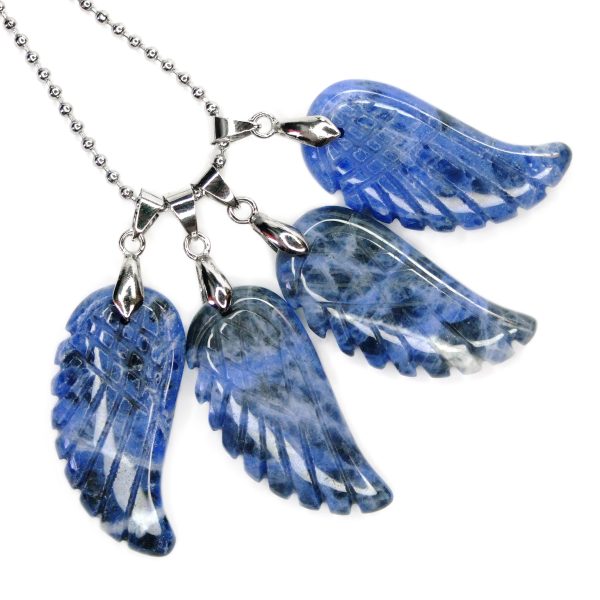 Sodalite Angel Wing Necklace Natural Gemstone Pendant mine to mind