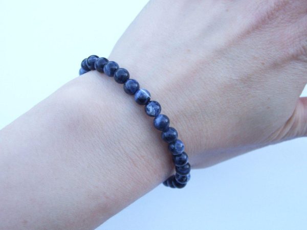 Sodalite Natural 6mm Gemstone Bracelet 6-9'' Elasticated Michael's UK Jewellery