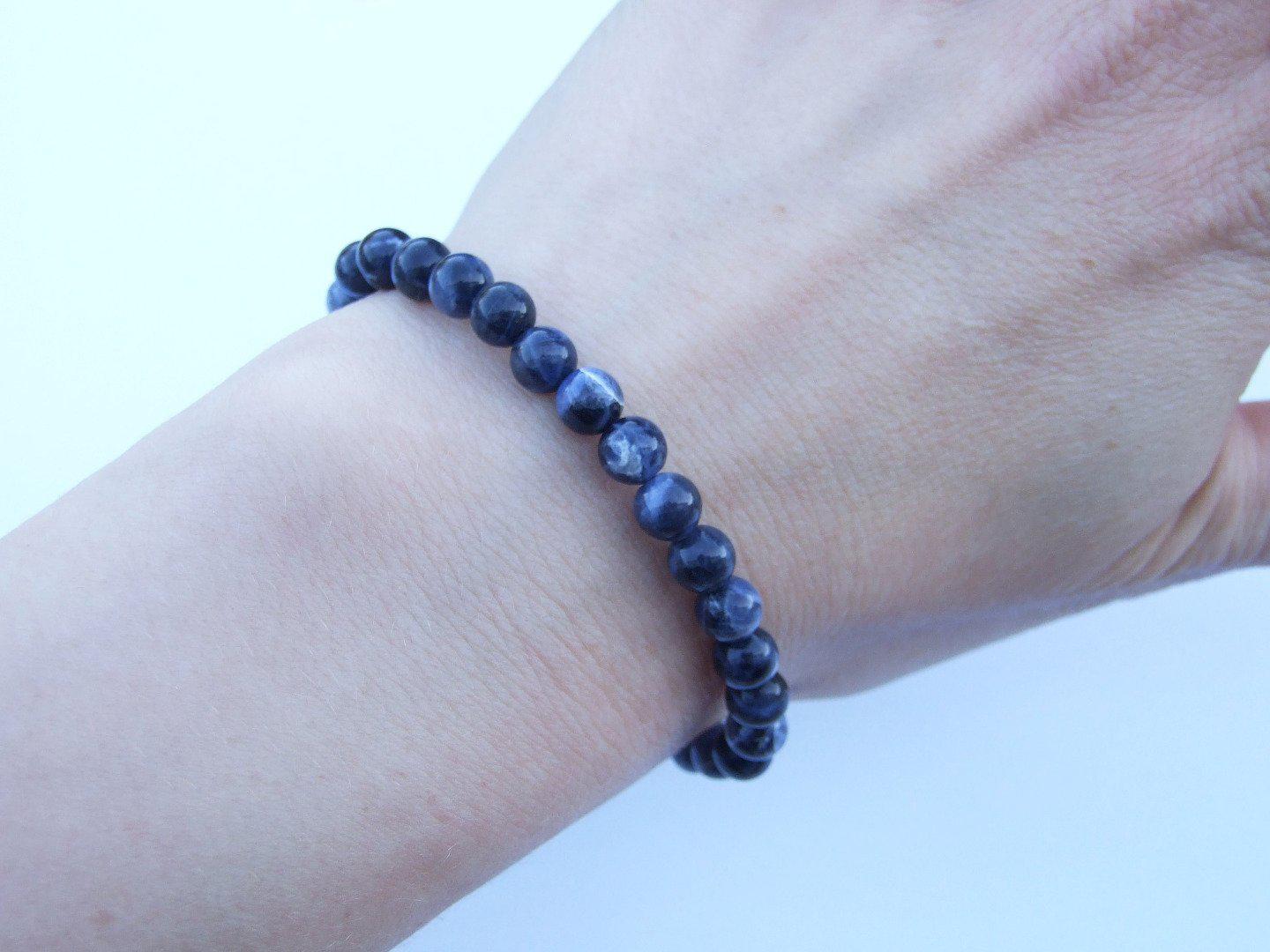Sodalite Natural 6mm Gemstone Bracelet 6-9'' Elasticated Michael's UK Jewellery