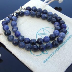 Sodalite Natural Gemstone Necklace 8mm Beaded 16-30inch Michael's UK Jewellery