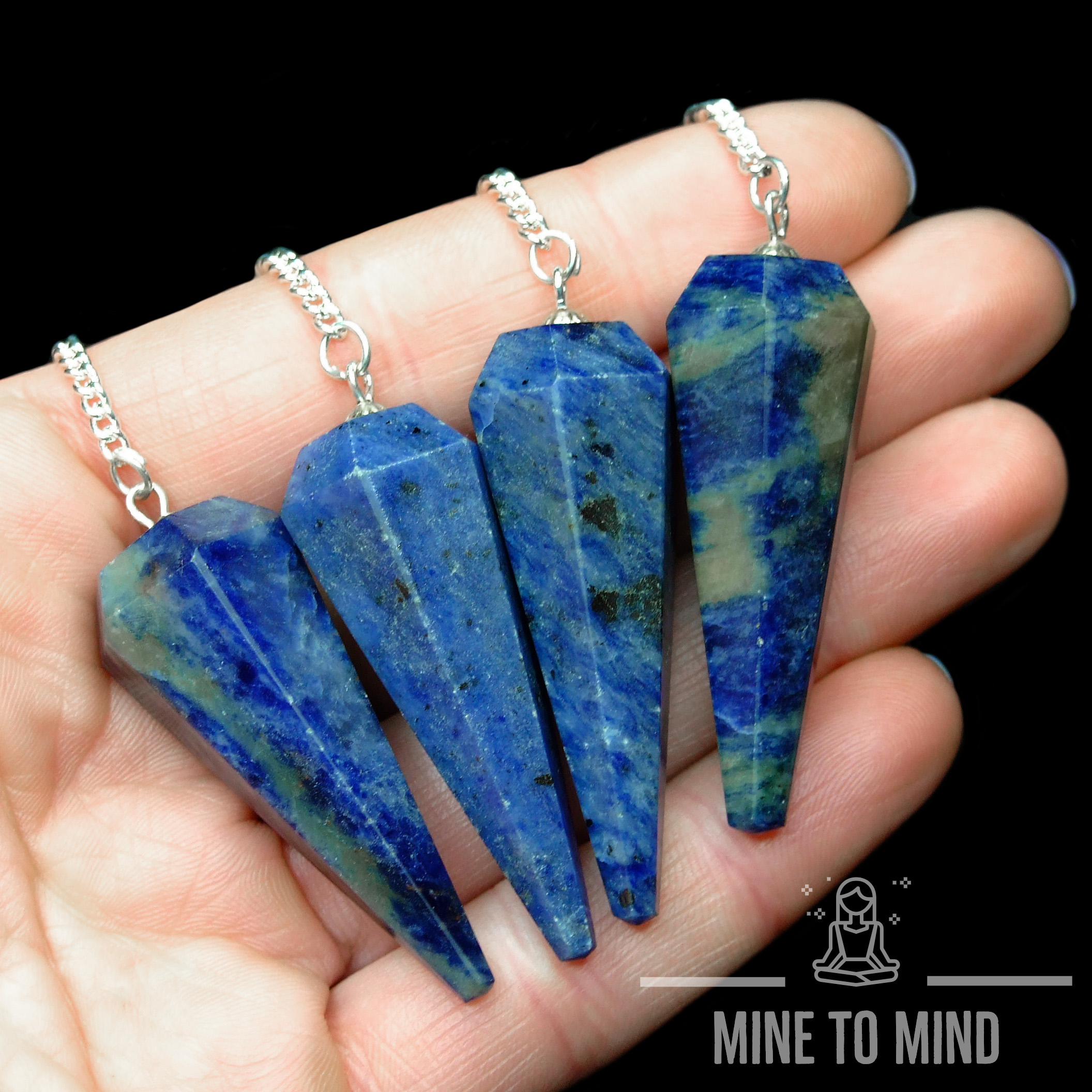 Sodalite Pendulum Natural Gemstone Divination Wicca minetomind.com beadsmouse.co.uk