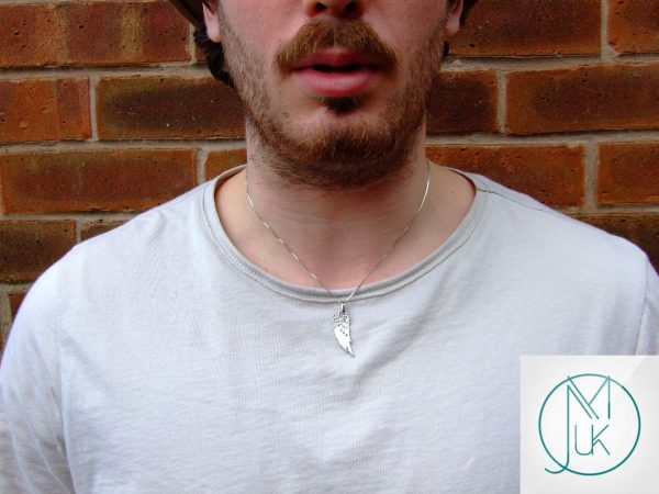 Solid 925 Sterling Silver Big Angel Wing Charm Necklace Michael's UK Jewellery