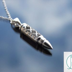 Solid 925 Sterling Silver Bullet Moon Pendant Necklace Michael's UK Jewellery