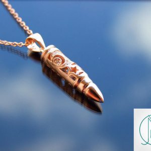 Solid 925 Sterling Silver Bullet Moon Pendant Necklace Rose Gold Michael's UK Jewellery