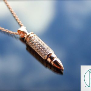 Solid 925 Sterling Silver Bullet Pendant Necklace Rose Gold Michael's UK Jewellery