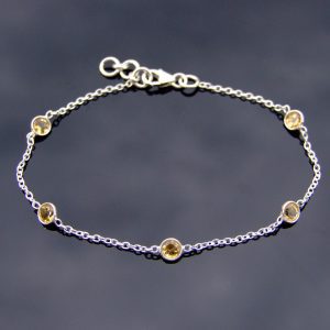 Solid 925 Sterling Silver Citrine Elegant Natural Gemstone Bracelet Michael's UK Jewellery