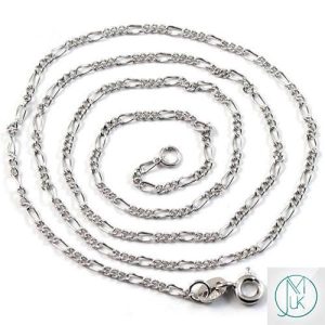 Solid 925 Sterling Silver Figaro Chain 1.5mm 18-22'' Michael's UK Jewellery