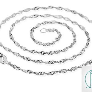 Solid 925 Sterling Silver Singapore Chain 1.5mm 18-22'' Michael's UK Jewellery