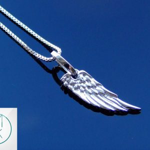 Solid 925 Sterling Silver Small Angel Wing Charm Necklace Michael's UK Jewellery