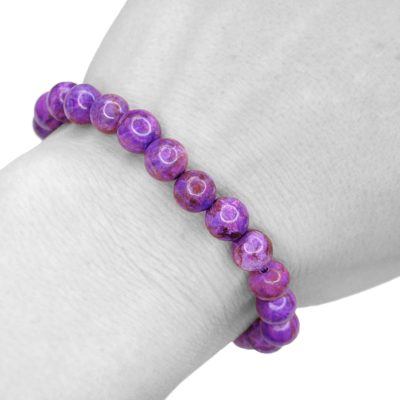 Sugilite Dyed Natural Gemstone Bracelet 7-8'' Elasticated Michael's UK Jewellery