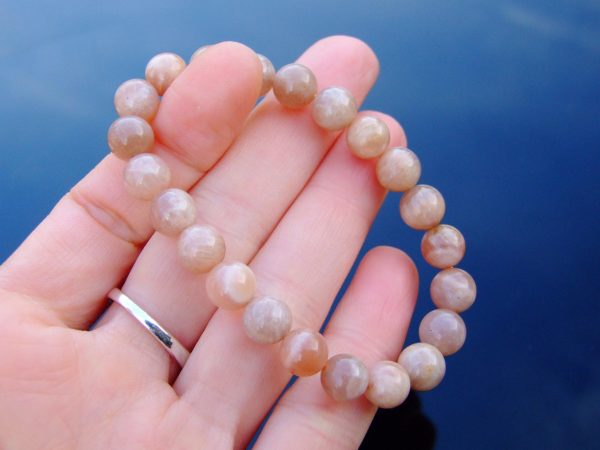 Sunstone Natural Gemstone Bracelet 6-9'' Elasticated Michael's UK Jewellery