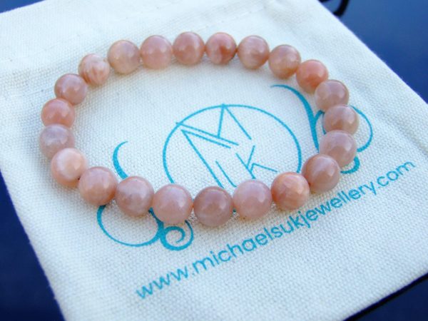 Sunstone Natural Gemstone Bracelet 6-9'' Elasticated Michael's UK Jewellery