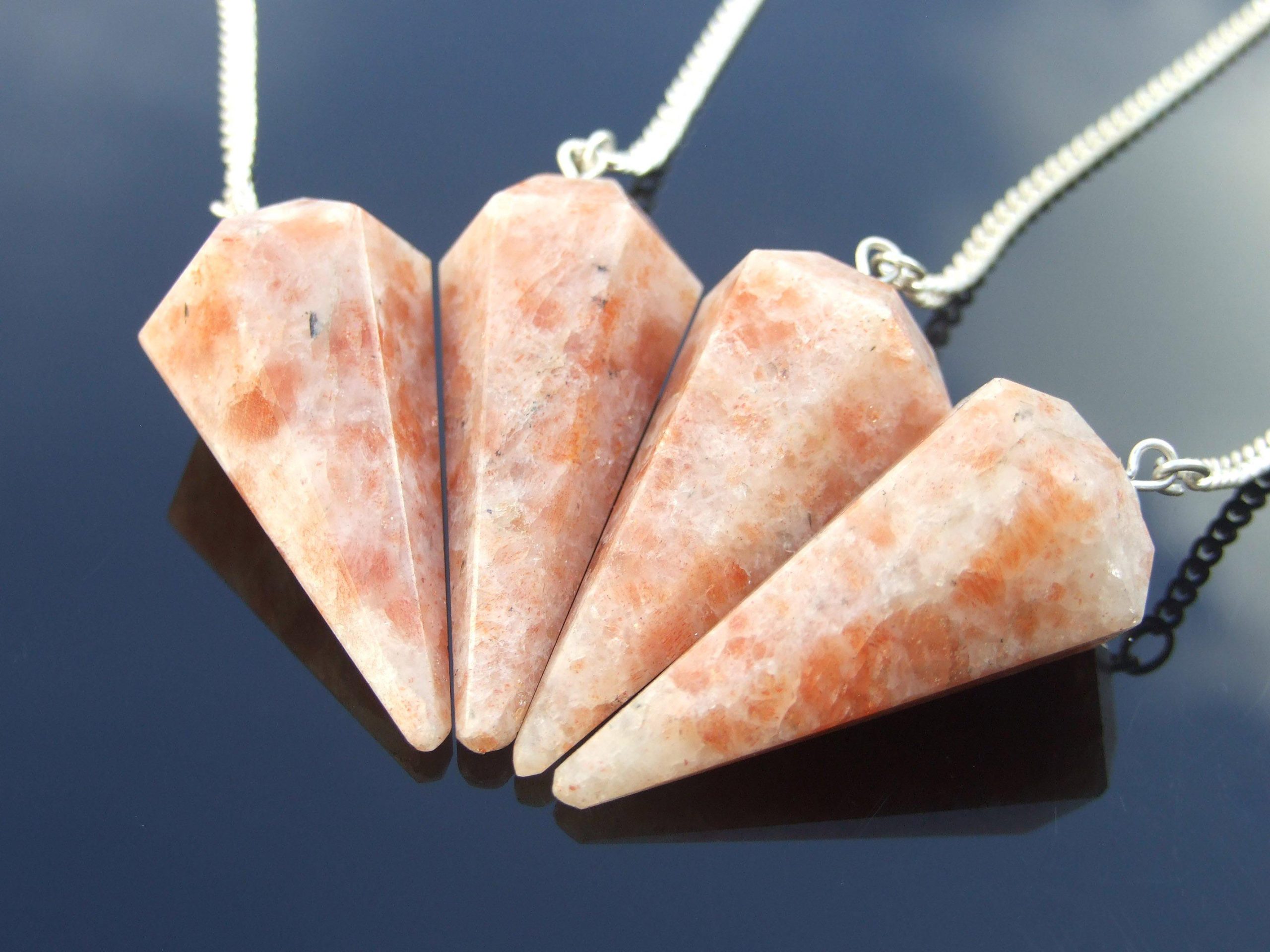 Sunstone Pendulum Natural Gemstone for Dowsing Scrying Divination Meditation Michael's UK Jewellery