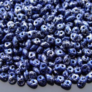 20g MATUBO™ Beads SuperDuo Tweedy Blue Opaque Jet Black 45706JT beads mouse