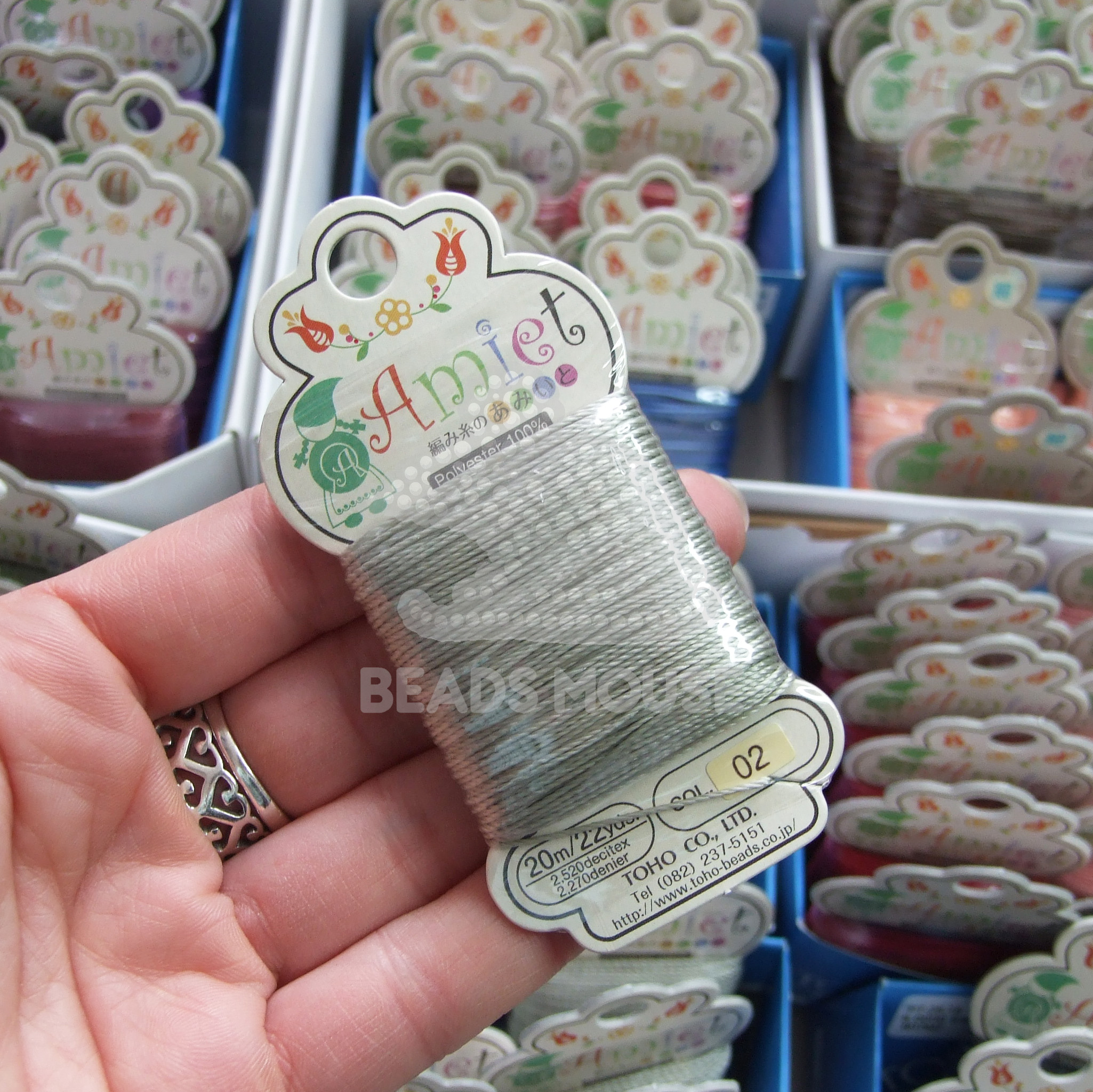 TOHO Amiet Beading Thread 02 Gray Grey beadsmouse.co.uk