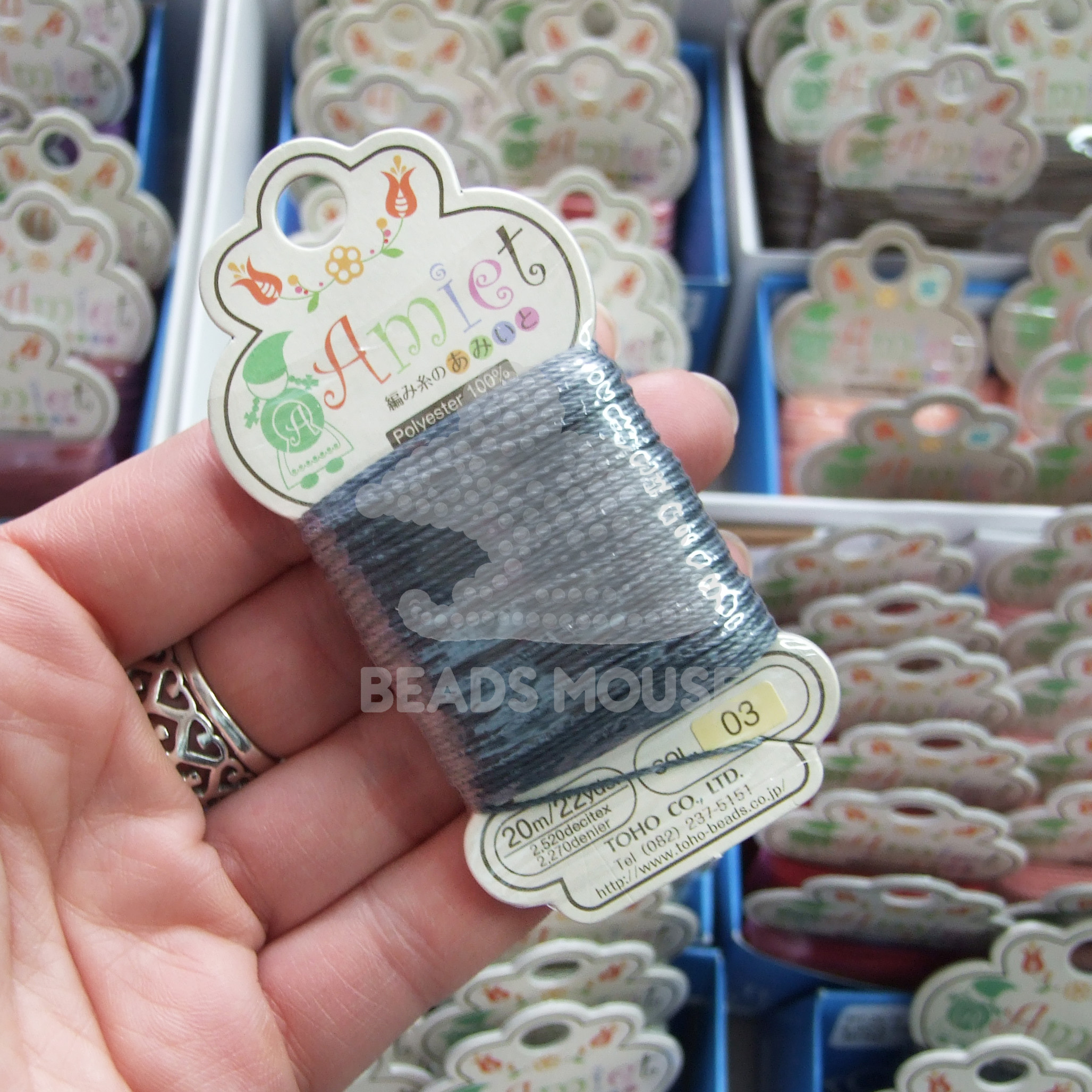 TOHO Amiet Beading Thread 03 Charcoal beadsmouse.co.uk