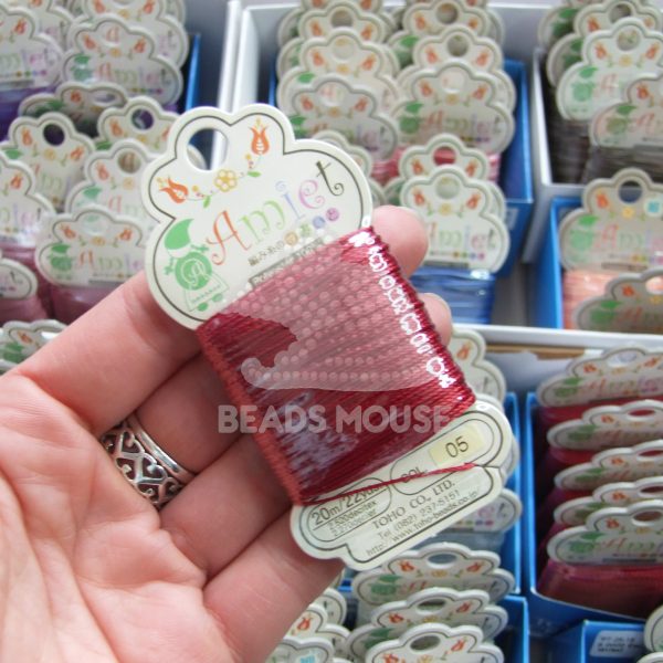 TOHO Amiet Beading Thread 05 Carmine beadsmouse.co.uk