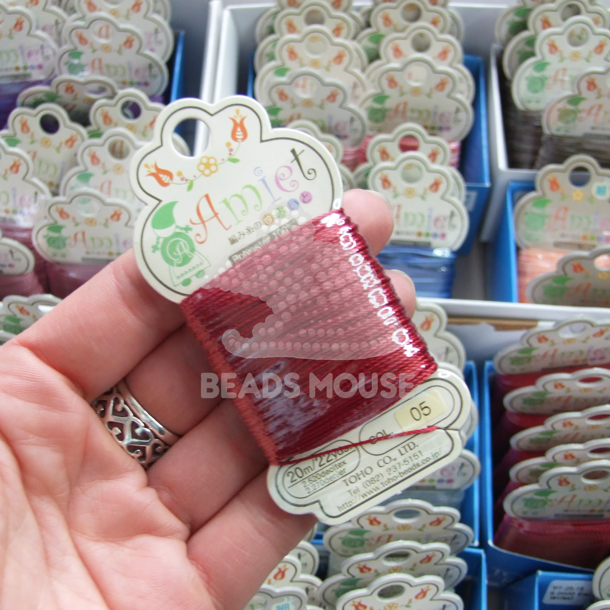 TOHO Amiet Beading Thread 05 Carmine beadsmouse.co.uk