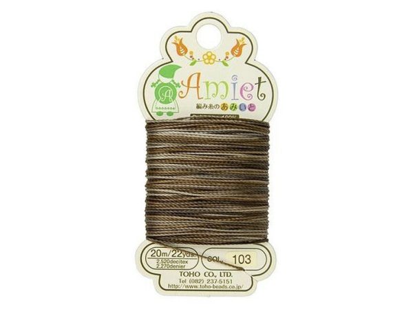 TOHO Amiet Beading Thread Brown Variegated 20 Meters/22 Yards Michael's UK Jewellery